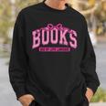 Retro Pink Coquette Bow Valentine Book Lover Varsity Sweatshirt Gifts for Him
