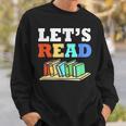 Retro Reading Teacher Book Lover Let's Read Sweatshirt Gifts for Him