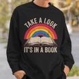 Retro Vintage Rainbow Take a Look It’s In a Book Reading Sweatshirt Gifts for Him Retro Vintage Rainbow Take a Look It’s In a Book Reading Sweatshirt Gifts for Him