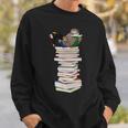 Robin Owl Bird Birds With Books Birdlover Animal Sweatshirt Gifts for Him