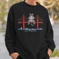 San Francisco Cat Golden Gate Bridge Iced Coffee Book Lover Sweatshirt Gifts for Him