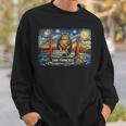 San Francisco Cat Golden Gate Bridge Starry Night Book Lover Sweatshirt Gifts for Him San Francisco Cat Golden Gate Bridge Starry Night Book Lover Sweatshirt Gifts for Him