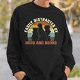 Slightly Distracted From Dogs And Books Retro Vintage Sweatshirt Gifts for Him