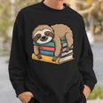 Sloth Sleeping On Books Sweatshirt Gifts for Him