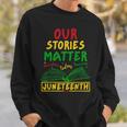 Our Stories Matter Juneteenth 1865 History Women's Reading Sweatshirt Gifts for Him