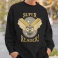 Super Reader Owl Bookmarks Reading Librarian Nocturnal Book Sweatshirt Gifts for Him