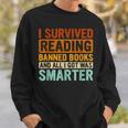 I Survived Reading Banned Books Bookaholic Book Lovers Sweatshirt Gifts for Him
