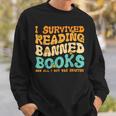 I Survived Reading Banned Books Read Librarian Men Women Sweatshirt Gifts for Him