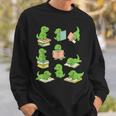 T-Rex Dinosaurs Reading Books Dinosaur Lover Sweatshirt Gifts for Him
