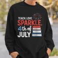 Teaching Love 4th Of July Teacher American Flag Books Party Sweatshirt Gifts for Him