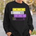 Threadless Grey Sky Chai Nonbinary Pride Book Stack Graphic Sweatshirt Gifts for Him