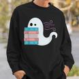 Threadless Grey Sky Chai Trans Book Pride Ghost Graphic Sweatshirt Gifts for Him Threadless Grey Sky Chai Trans Book Pride Ghost Graphic Sweatshirt Gifts for Him