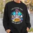 Tie-Dye Messy Bun Skull I Like My Books Spicy & My Coffee Sweatshirt Gifts for Him Tie-Dye Messy Bun Skull I Like My Books Spicy & My Coffee Sweatshirt Gifts for Him