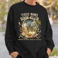 Tired Moms Book Club Cozy Night Coffee Reading Cat Sweatshirt Gifts for Him