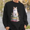 Turkish Van Bookworm Flowers Book Reading Books Sweatshirt Gifts for Him