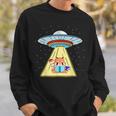 Ufo Abduction Red Panda Reading Book Sweatshirt Gifts for Him
