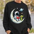 UFO Alien Astronaut Reading Book In Space Sweatshirt Gifts for Him