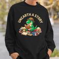 Unearth A Story Summer Reading 2026 Dinosaur Book Floral Sweatshirt Gifts for Him Unearth A Story Summer Reading 2026 Dinosaur Book Floral Sweatshirt Gifts for Him