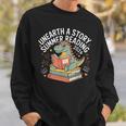 Unearth A Story Summer Reading 2026 Dinosaur Books Sweatshirt Gifts for Him Unearth A Story Summer Reading 2026 Dinosaur Books Sweatshirt Gifts for Him