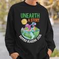Unearth A Story Summer Reading Program 2026 Animals Book Sweatshirt Gifts for Him