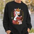 Unicorn Reading Book Graphic Unicorn With Book Floral Sweatshirt Gifts for Him Unicorn Reading Book Graphic Unicorn With Book Floral Sweatshirt Gifts for Him