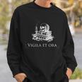 Vigila Et Ora Skull On Books Latin Sweatshirt Gifts for Him