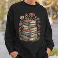 Vintage Books And Flowers Botanical Reading Illustration Sweatshirt Gifts for Him Vintage Books And Flowers Botanical Reading Illustration Sweatshirt Gifts for Him
