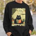 Vintage Japanese Cat Book Lovers Librarian Cat Dad Teacher Sweatshirt Gifts for Him Vintage Japanese Cat Book Lovers Librarian Cat Dad Teacher Sweatshirt Gifts for Him