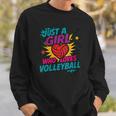 Volleyball Comic Book Art Just a Girl Who Loves Volleyball Sweatshirt Gifts for Him