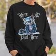 We'Re All Mad Here Cheshire Cat Alice Wonderland Book Kids Sweatshirt Gifts for Him