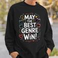 Whimsical Book Genre Battle Sweatshirt Gifts for Him