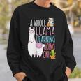 A Whole Llama Learning Going On Book Reading School Llama Sweatshirt Gifts for Him
