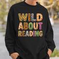 Wild About Reading Book Animal Book Lover Teacher Kids Sweatshirt Gifts for Him