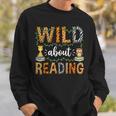 Wild About Reading Reading Books Lovers Reader Librarian Sweatshirt Gifts for Him