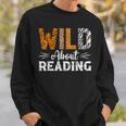 Wild About Reading Books Reader Lover Animals Leopard Zebra Sweatshirt Gifts for Him