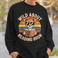 Wild About Reading Bruh Cool Leopard Animal Cheetah Book Sweatshirt Gifts for Him