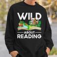 Wild About Reading Lovers Avid Readers Bookworms Book Lovers Sweatshirt Gifts for Him