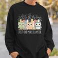 Wildflower Just One More Chapter Owl Book Lover Reader Sweatshirt Gifts for Him