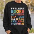 I Will Read Books On A Boat With a Goat On Train Book Lover Sweatshirt Gifts for Him