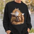 Wise Fox Reading A Book In Glasses Sweatshirt Gifts for Him