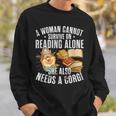 A Woman Cannot Survive On Reading Alone Corgi Book Sweatshirt Gifts for Him