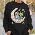 Women's Astronaut Reading Book With Alien Moon Space Astronomy Sweatshirt Gifts for Him Women's Astronaut Reading Book With Alien Moon Space Astronomy Sweatshirt Gifts for Him