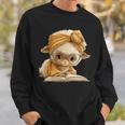 Women's Cute Lamb Reading Book Lover Animal Graphic Baby Sheep Open Sweatshirt Gifts for Him Women's Cute Lamb Reading Book Lover Animal Graphic Baby Sheep Open Sweatshirt Gifts for Him