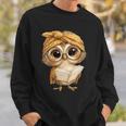 Women's Cute Wise Owl Reading Book With Headscarf Sweatshirt Gifts for Him Women's Cute Wise Owl Reading Book With Headscarf Sweatshirt Gifts for Him