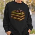 Women's Dark Academia Vintage Book Stack Gothic Moth Sweatshirt Gifts for Him