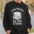 Women's Easily Distracted By Cats And Books Sweatshirt Gifts for Him Women's Easily Distracted By Cats And Books Sweatshirt Gifts for Him