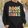 Women's Library Book Fair Vibe Groovy Retro School Reading Nostalgic Sweatshirt Gifts for Him