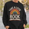 Women's Take A Look Its In A Book Retro Reading Bookworm Librarian Sweatshirt Gifts for Him Women's Take A Look Its In A Book Retro Reading Bookworm Librarian Sweatshirt Gifts for Him