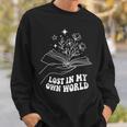 Women's Minimalist Bookworm Lost In My Own World Book Lover Sweatshirt Gifts for Him Women's Minimalist Bookworm Lost In My Own World Book Lover Sweatshirt Gifts for Him