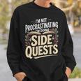 Women's Im Not Procrastinating Im Doing Side Quests Book Lover Sweatshirt Gifts for Him Women's Im Not Procrastinating Im Doing Side Quests Book Lover Sweatshirt Gifts for Him